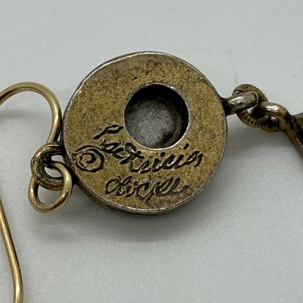 Patricia Locke Dangle Earrings With Antique Brass-Tone Finish Pierced - Picture 12 of 16